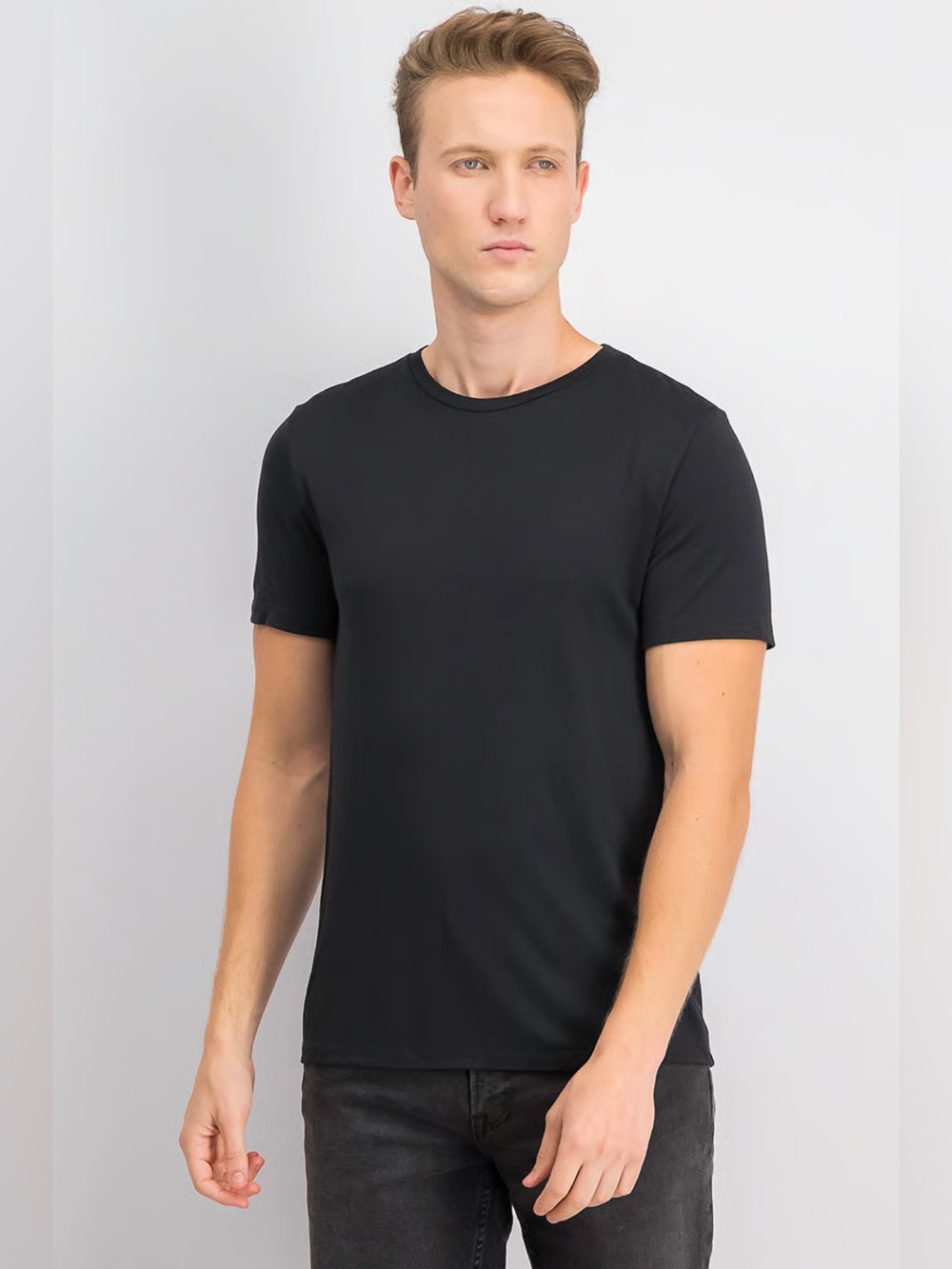 Theory Men's Modal Black Crew Neck Short Sleeve Tee NWT